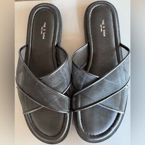 Rag & Bone Black Mesh Crisscross Sandals